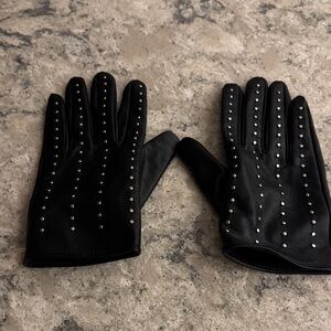 Studded Black Kids Mittens